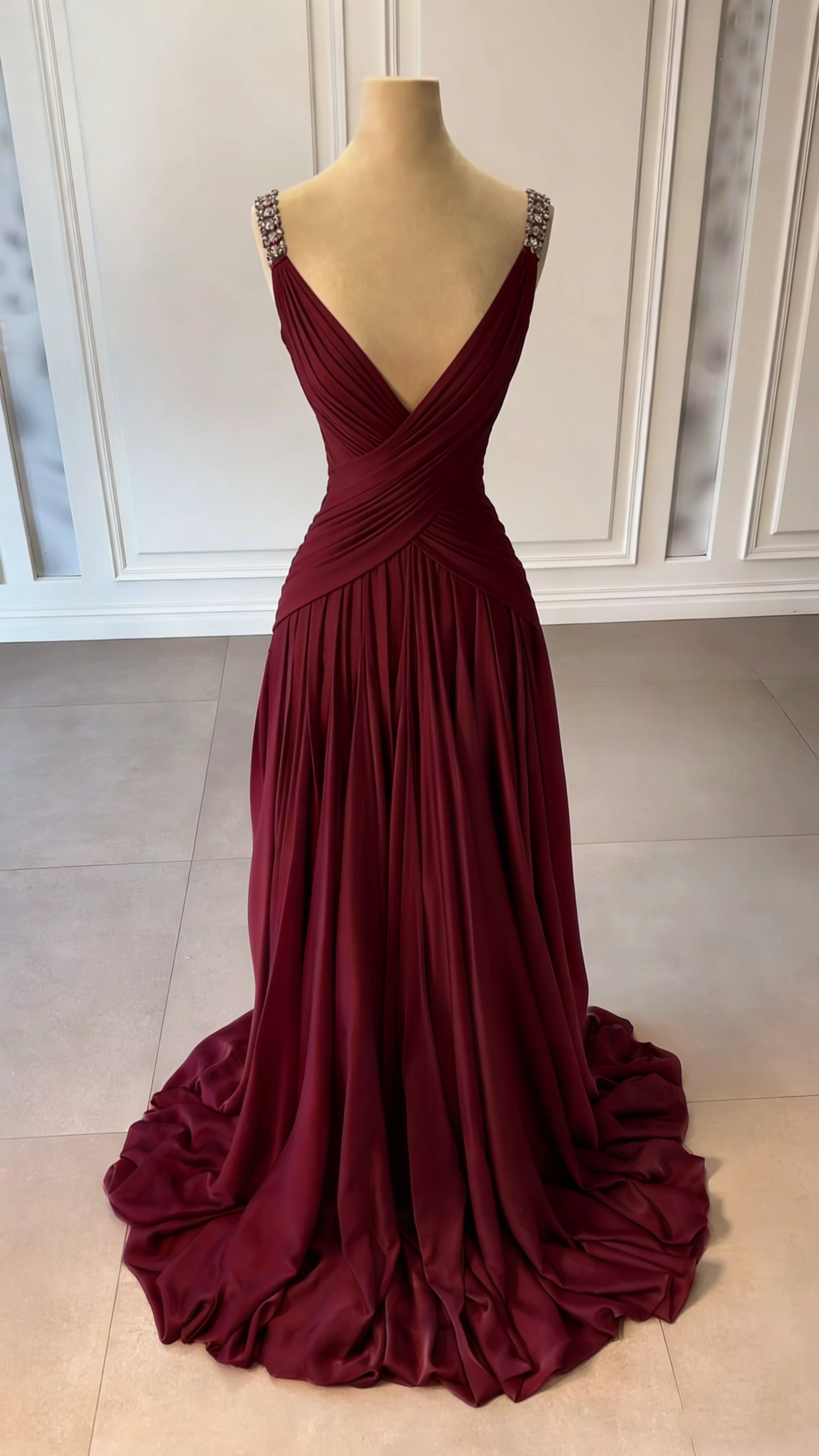 NiceVestidos-_ Evening Gown Blue Satin Floor-Length Evening Gown NV5951
