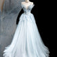 Light blue elegant sweet exquisite beaded long tulle ball gown evening dress Graduation dress adult dress nv3778