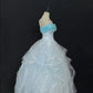 Light blue off-the-shoulder prom dress party dress sweet 16 years old dress evening gown nv4279