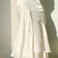 White simple fashion long spaghetti strap satin prom dress nv5423