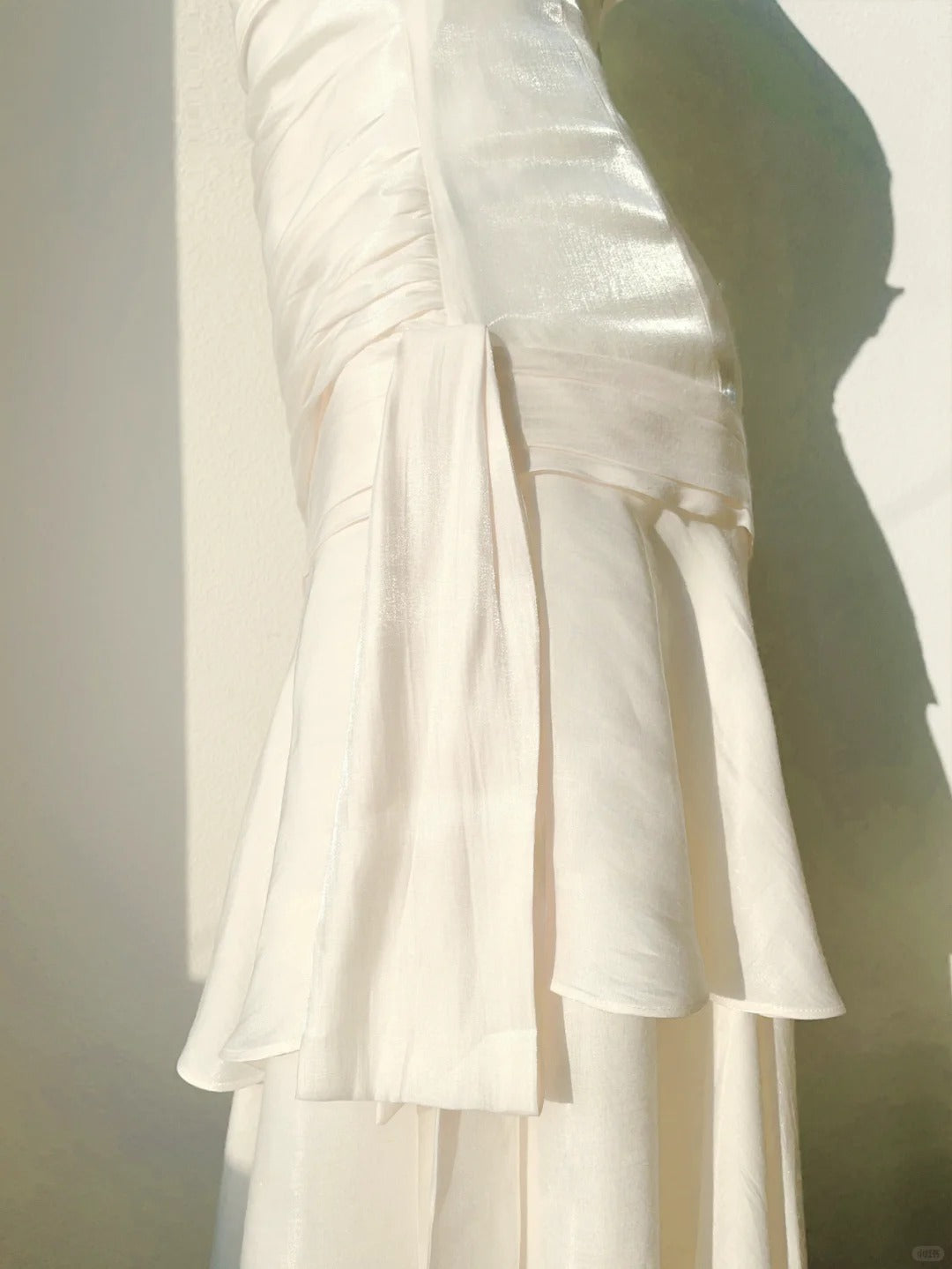 White simple fashion long spaghetti strap satin prom dress nv5423