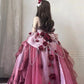 Pink sweet floral short front and long back homecoming dress birthday dress nv5175