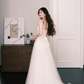 Tulle A Line Wedding Dress Sweetheart Strapless Beaded Boned Bodice Bridal Gown  NV7239