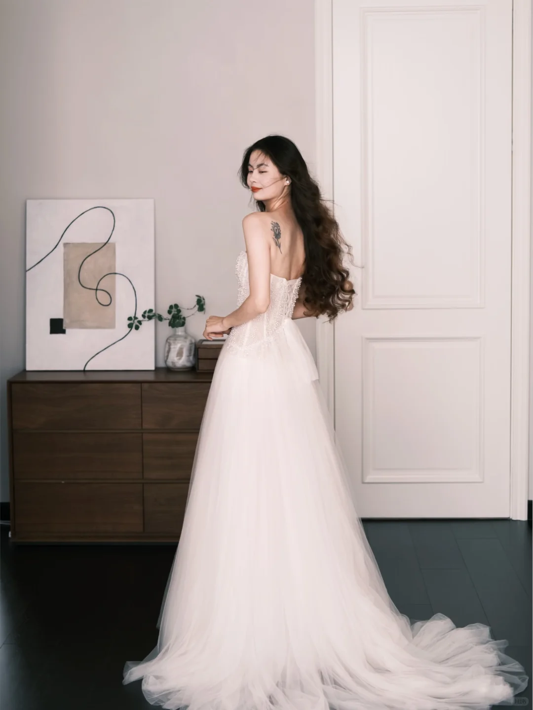 Tulle A Line Wedding Dress Sweetheart Strapless Beaded Boned Bodice Bridal Gown  NV7239
