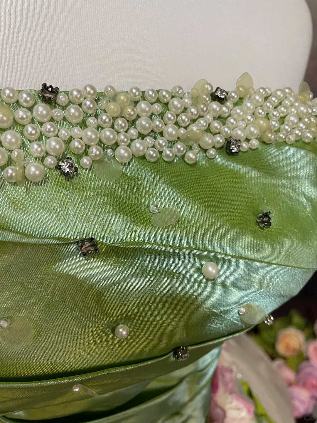 Robe de soirée longue en tulle blanc, élégante, florale, feuille de lotus, perles exquises, longueur au sol, robe de bal, nv4066