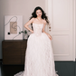 Vintage Lace Ball Gown Wedding Dress Off The Shoulder Sheer Puff Sleeve Bridal Gown  NV7241
