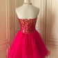 Pink Sequin Beaded Short Tulle Princess Homecoming Dress Birthday Party Dress nv4712