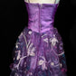 Purple Beaded Floral Elegant Long Tulle Ball Gown Evening Dress nv4784