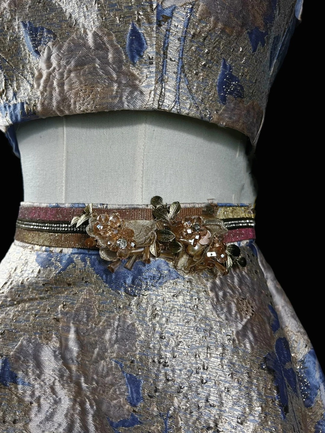 Champagne blue and gold embossed jacquard short homecoming dress birthday dress nv4487