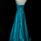 Blue beaded elegant long tulle ball gown evening dress nv4781
