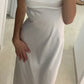 White Solid Color Fashion Elegant Long Satin Wedding Bridesmaid Dress Guest Party Dress Prom Dress Evening Dress Prom Dress nv3936