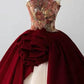 Red gorgeous exquisite floral tube top long ball gown evening dress nv3331