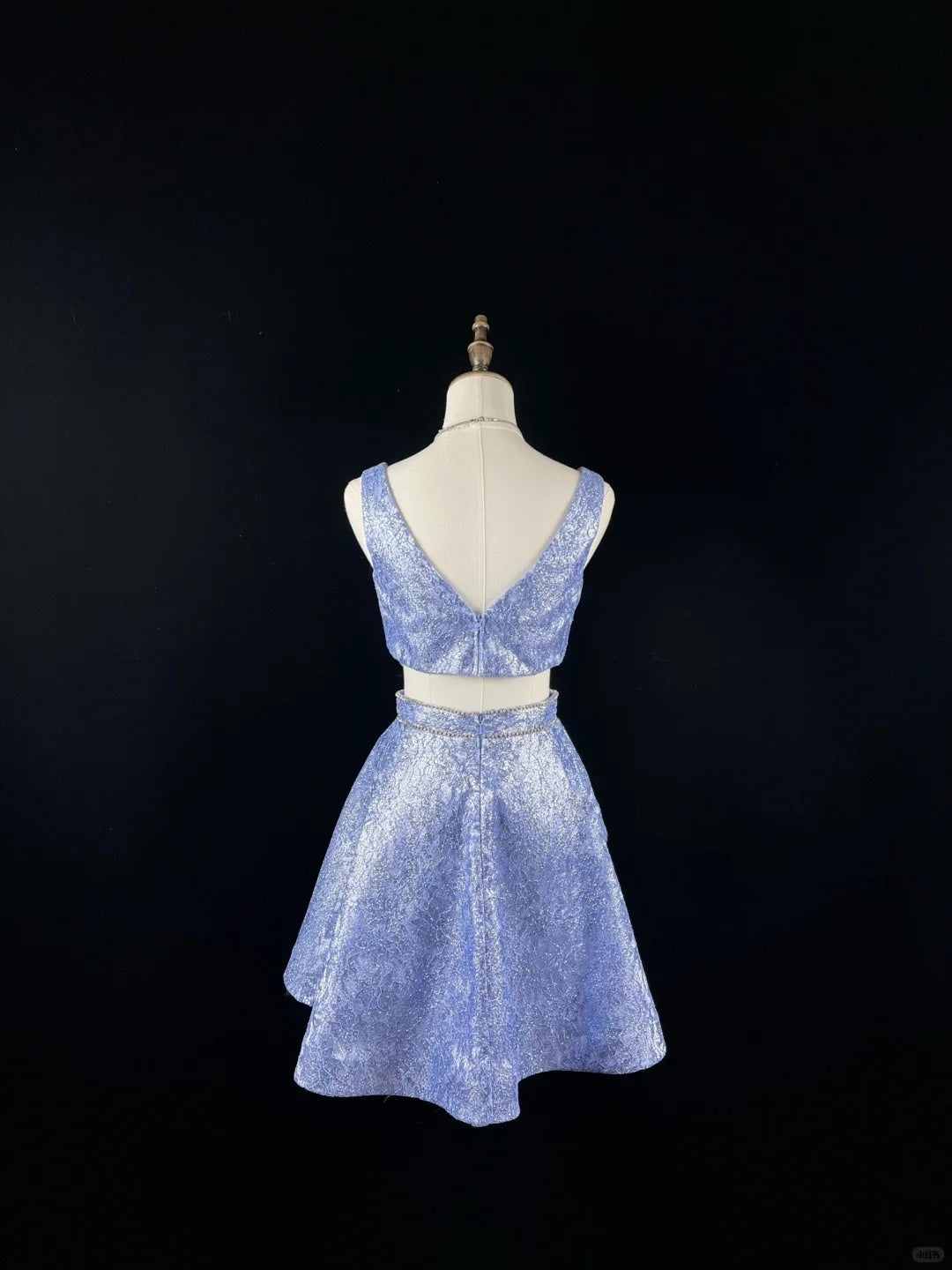 Explosive ice blue satin blue fine lace rhinestone belt short homecoming dress birthday dress nv4495