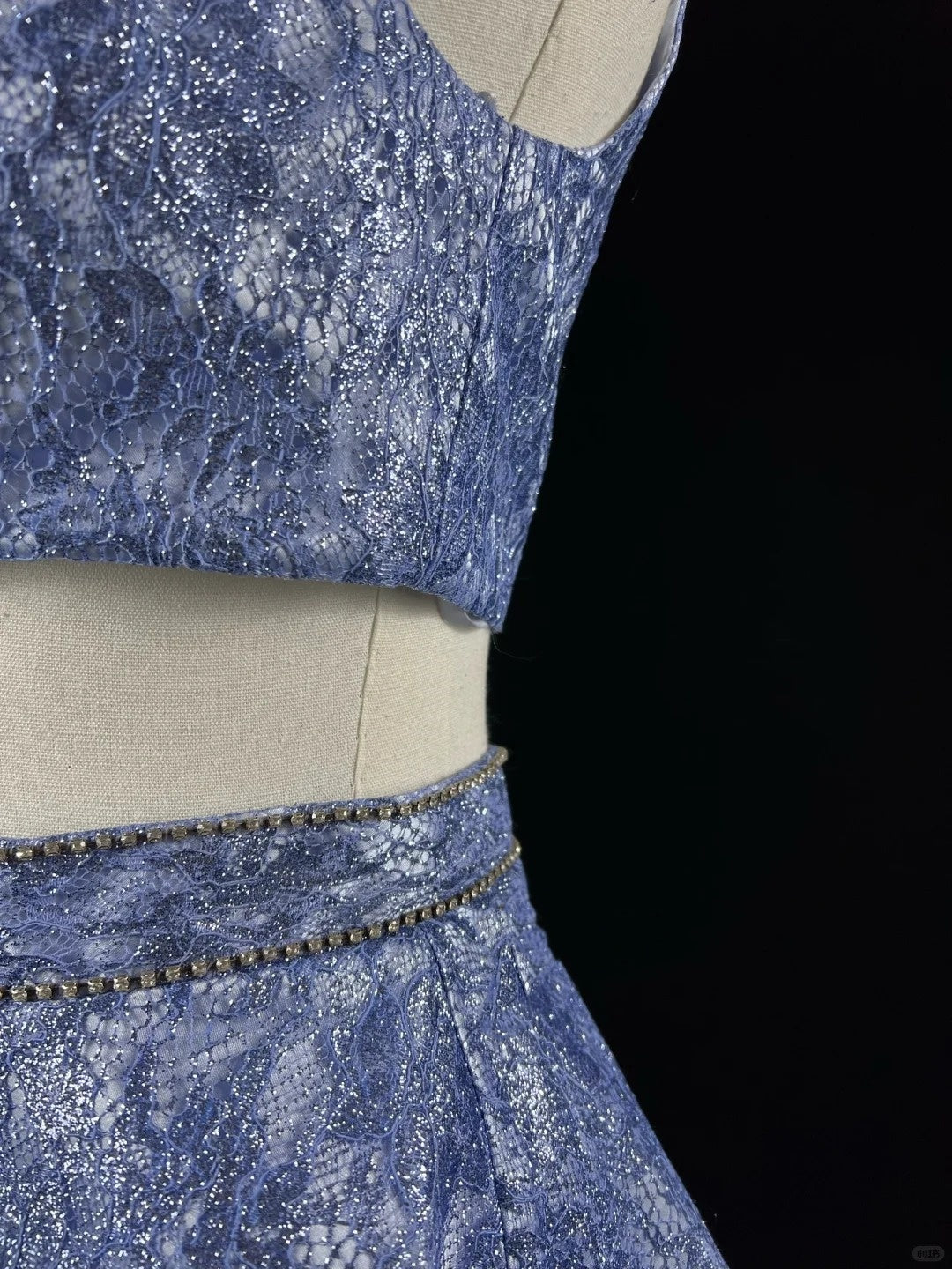 Explosive ice blue satin blue fine lace rhinestone belt short homecoming dress birthday dress nv4495