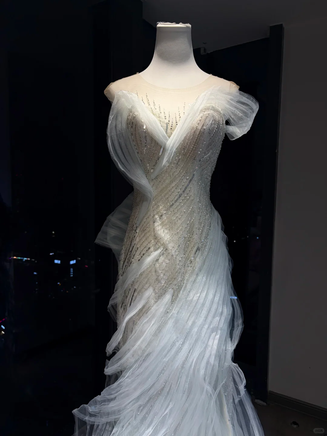Light Mint Off Shoulder Long Mermaid Formal Gown Hand Beaded Ruffle Tulle Evening Dress  NV6959