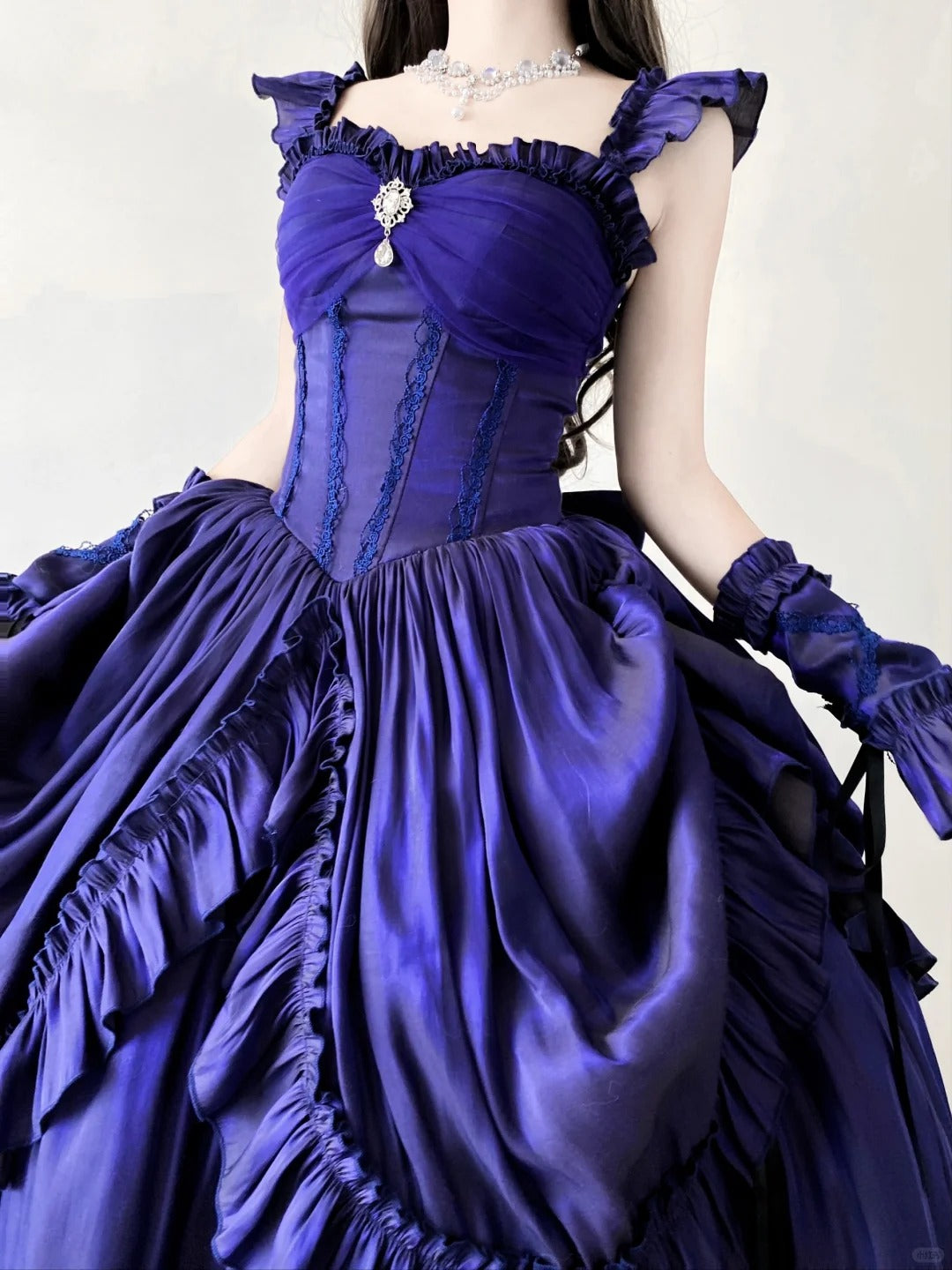 Purple Vintage Fashion Elegant Long Satin Floor Length Ball Gown Evening Dress Party Dress nv4193