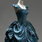 Light Blue Mysterious Vintage Fashion Elegant Long Satin Floor Length Ball Gown Evening Dress Party Dress nv4194