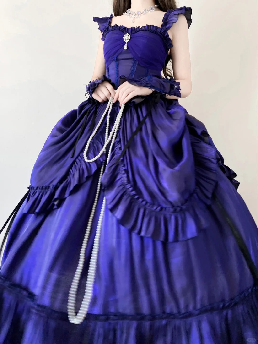Purple Vintage Fashion Elegant Long Satin Floor Length Ball Gown Evening Dress Party Dress nv4193