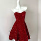 Red Shiny Fashion Elegant Long Sequin Homecoming Dress Prom Dress Evening Dress Party Dress nv4183