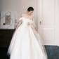 Off The Shoulder Satin Tulle Bridal Gown, Big Bow Ballgown Wedding Dress  NV7275