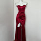 Red Stylish Elegant Long Satin Prom Dress Evening Dress Party Dress nv4182