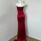 Red Stylish Elegant Long Satin Prom Dress Evening Dress Party Dress nv4182