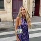 Purple Shiny Elegant Charming Mermaid Slim Fit Sequin Long Sleeveless Ball Gown Evening Dress Party Dress nv2559