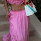 Blue/Pink Fashion Two Piece Suit Elegant Wedding Guest Party Dress Holiday Dress nv5334