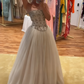 NiceVestidos--White Delicate Beaded Long Tulle Ball Gown Wedding Dress NV5838