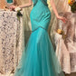 Blue Beaded Beautiful Mermaid Long Lace Tulle Ball Gown Evening Gown Party Dress nv4324