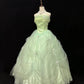 Green Fashionable Elegant Sweet Long Floor-length Tulle Princess Prom Dress Evening Dress Birthday Dress nv4137