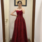 NiceVestidos-Red Floral Long Satin Prom Dress Graduation Gown nv5532
