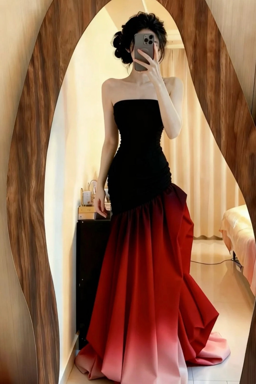 Vintage long satin Prom evening gown NV6669