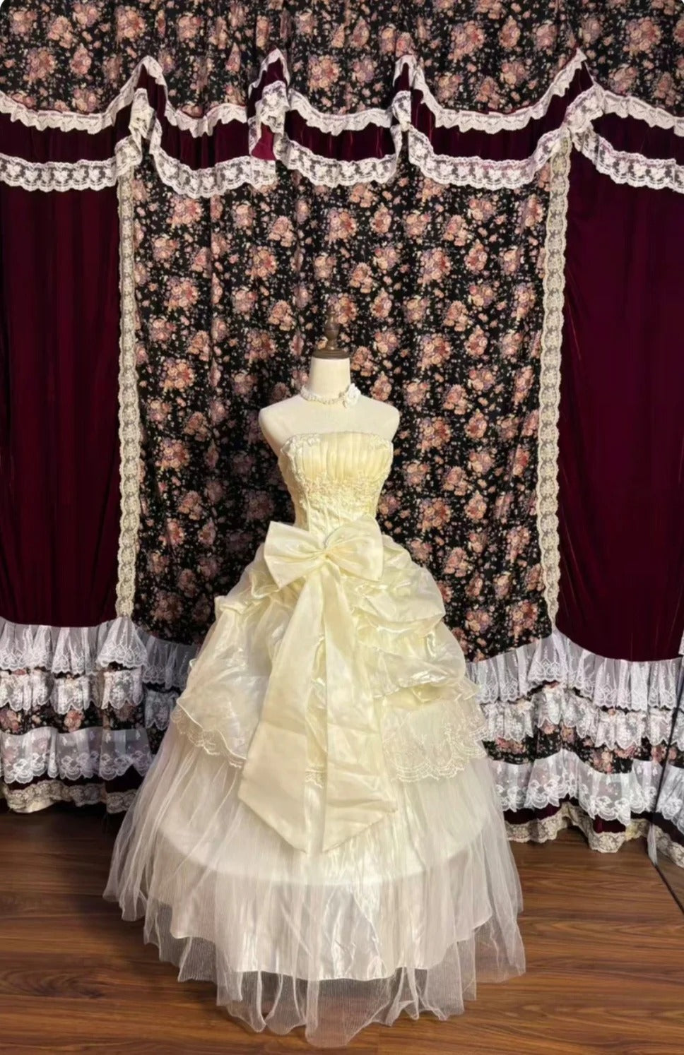 Robe de soirée princesse jaune élégante et longue en tulle, longueur au sol, nv42223