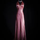 Pink exquisite beaded retro fashion long satin prom dress party dress nv5210