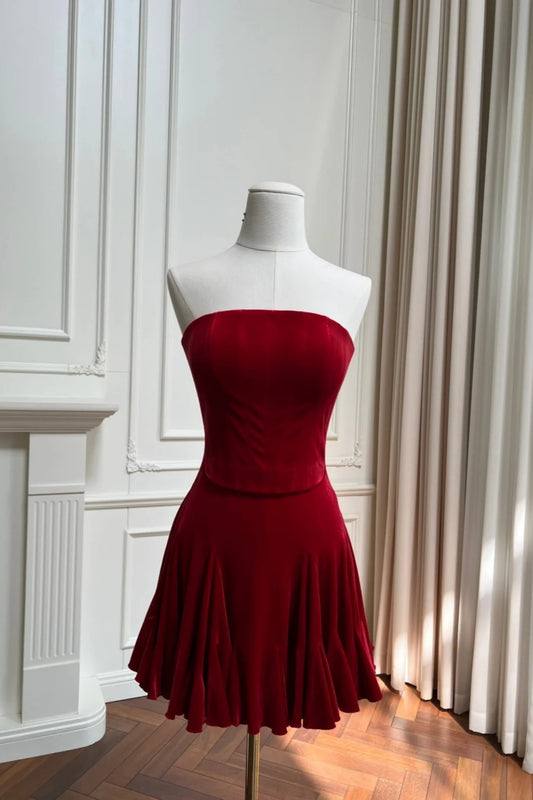 NiceVestidos-_NV Rotes kurzes Geburtstagskleid, formelles Ballkleid NV5944