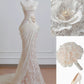 🤍🤍 Exquisite And Romantic Lace Fishtail Long Wedding Dress, Bridal Gown NV6582