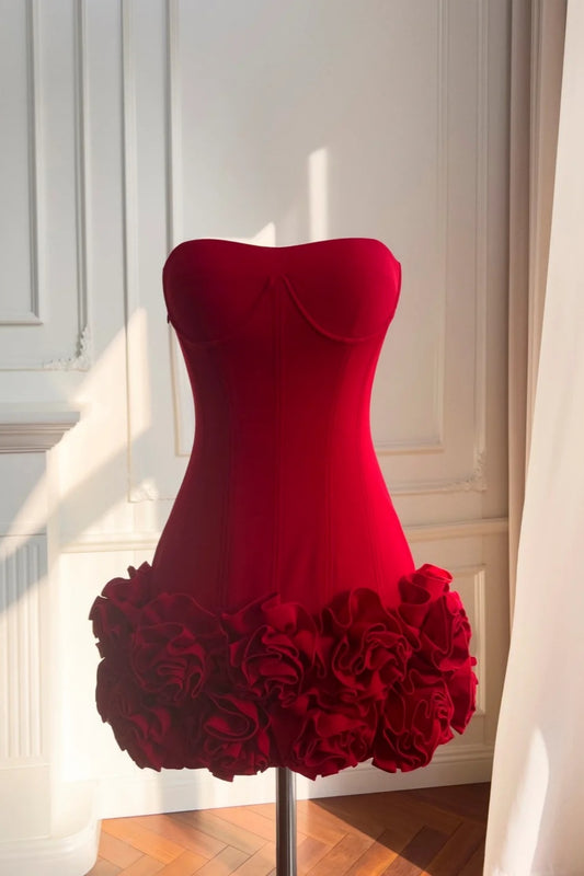 NiceVestidos-_NV Rotes kurzes Geburtstagskleid, formelle Kleidung NV5942