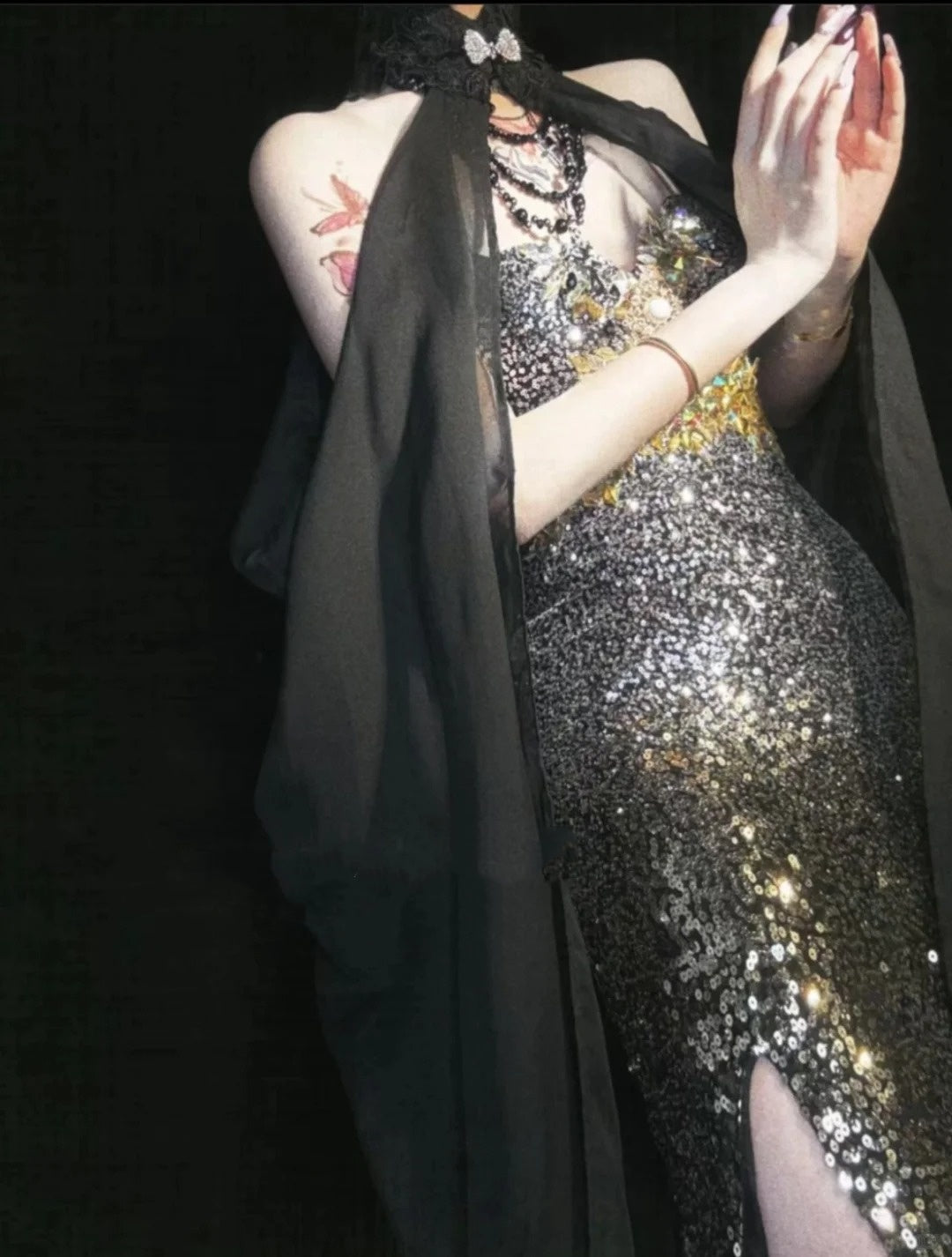 Blue gorgeous exquisite beaded long satin ball gown evening dress party dress nv4378