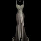 Champagne Rose Floral Long Satin Floor Length Ball Gown Evening Dress Adult Dress nv4422