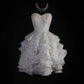 White Gorgeous Delicate Beaded Short Tulle Homecoming Gown Princess Prom Dress Evening Gown Wedding Dress nv4126