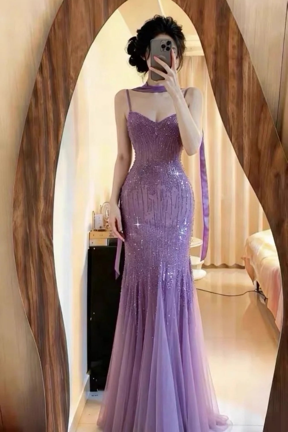 NiceVestidos – Ballkleid, lila, elegant und romantisch, feminines Kleid NV5980