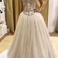 NiceVestidos--White Delicate Beaded Long Tulle Ball Gown Wedding Dress NV5838