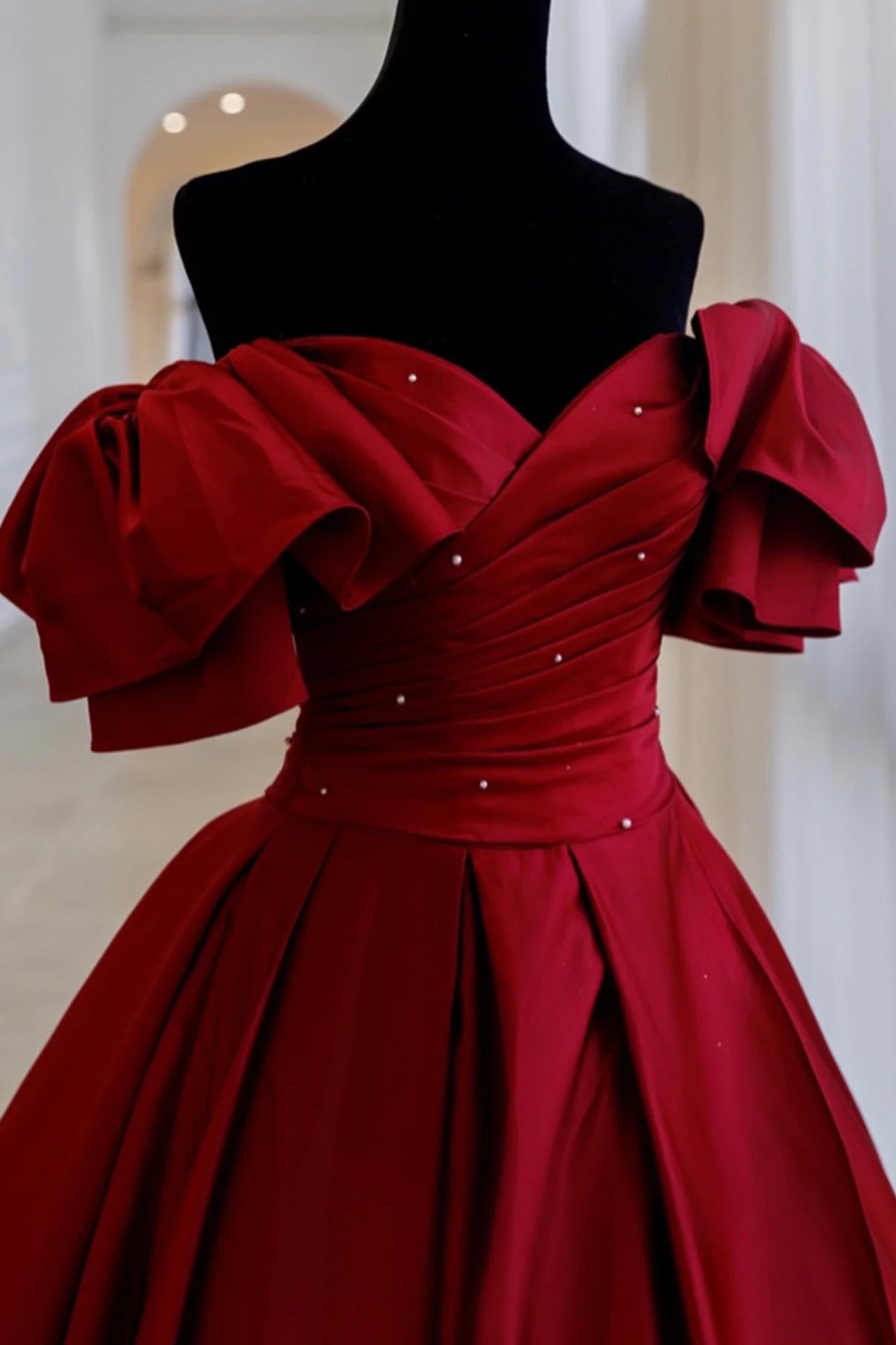 Red Fashion Elegant long satin prom dresses evening dress Party Dress nv3414