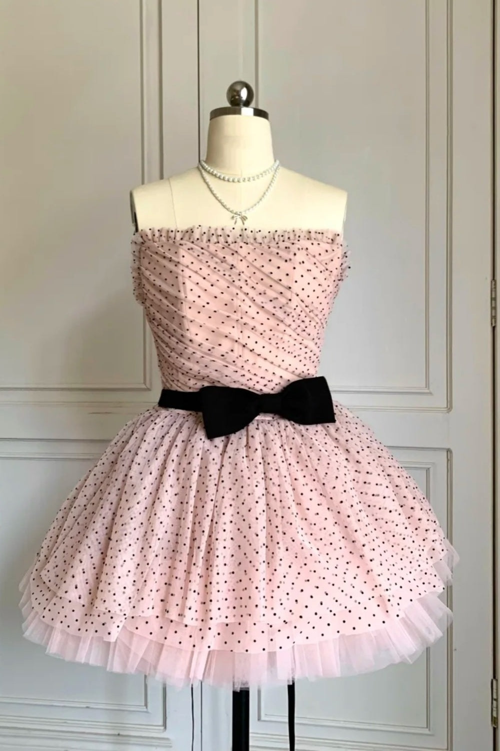 NiceVestidos--Short Homecoming Dress Birthday Dress Tulle Polka Dot Puffy Dress NV5671