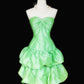 Green Cute Sweet Fashion Elegant Beaded Short Satin Homecoming Dress Prom Dress Evening Dress Birthday Party Dress nv3945