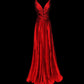 Rot glänzend Mode elegant V-Ausschnitt lange Meerjungfrau schlanke Fischschwanz Rock Satin bodenlangen Schleppe Ballkleid Abendkleid Partykleid Ballkleid nv3863