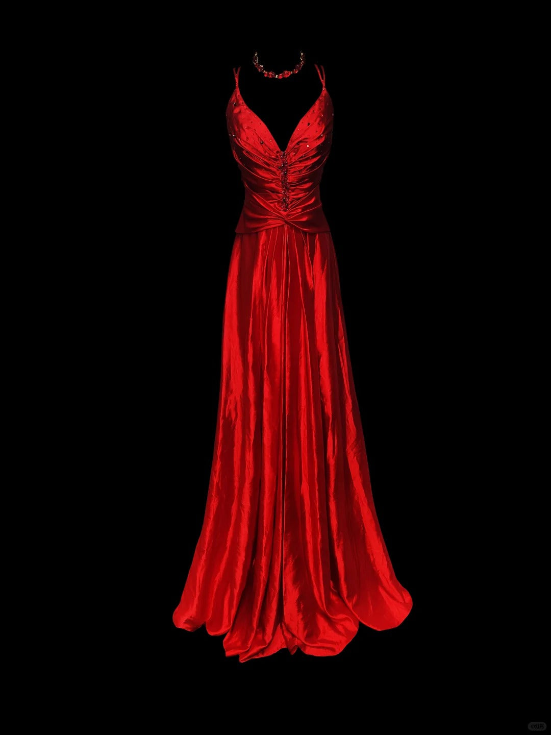 Rot glänzend Mode elegant V-Ausschnitt lange Meerjungfrau schlanke Fischschwanz Rock Satin bodenlangen Schleppe Ballkleid Abendkleid Partykleid Ballkleid nv3863