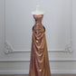 Gold Beaded Gorgeous Mermaid Elegant Long Satin Ball Gown Evening Dress Graduation Dress nv4338