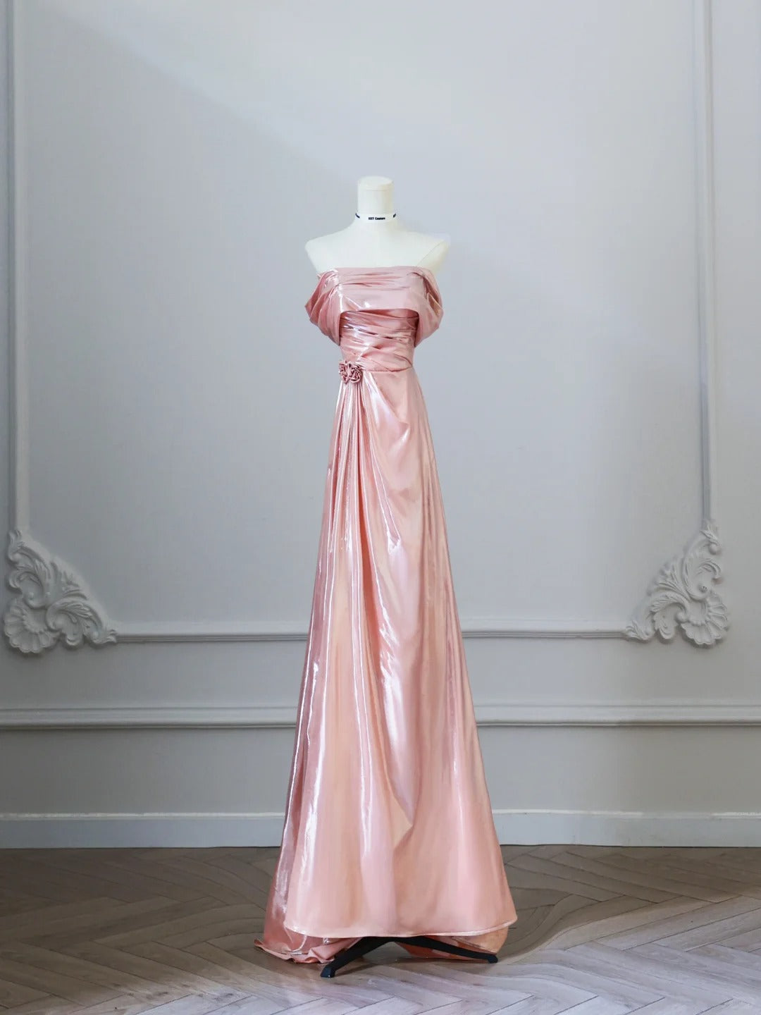 Rosa Meerjungfrau Elegantes Langes Satin Ballkleid Abendkleid Abschlusskleid nv4336